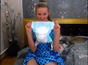 Naughty russian teenager in a blue..